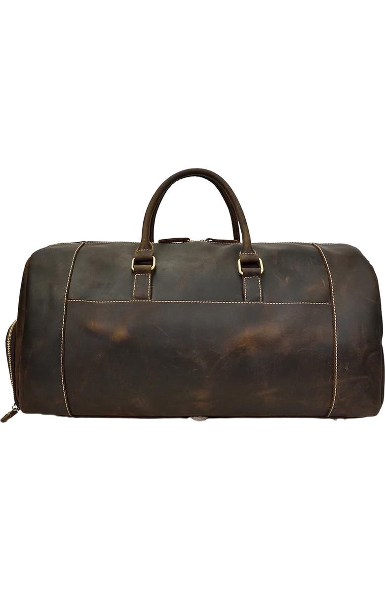 STEEL HORSE LEATHER The Bard Weekender | Handmade Leather Duffle Bag, Alternate, color, Dark Brown