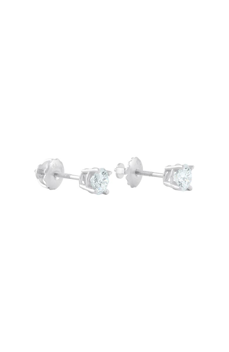 Bliss Diamond 1 ct T.W. Diamond Screw Back Studs 14k Gold Lab Grown Eco Friendly, Alternate, color, 14K White Gold