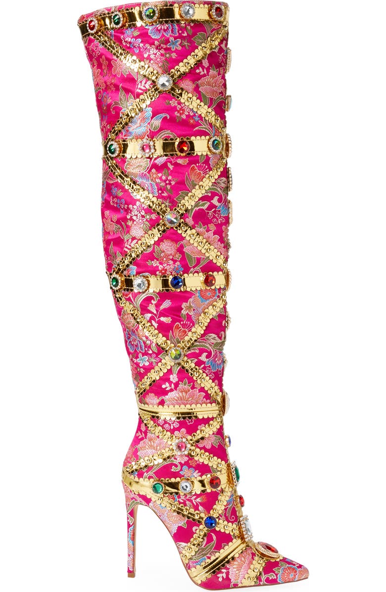 AZALEA WANG Berkley Knee High Boot, Alternate, color, Pink