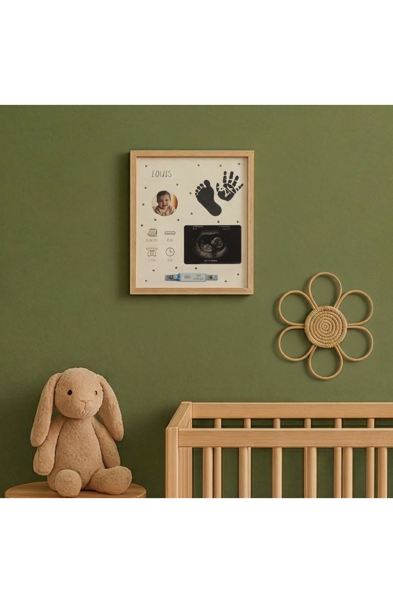 Petit Artichaut Baby Birth Frame Keepsake Kit - Handprint & Footprint Frame | Newborn Gift & Nursery Decor, Alternate, color, Beige