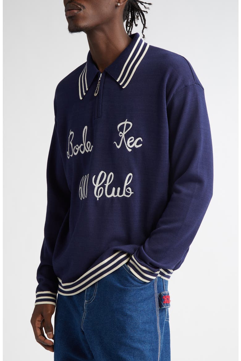 Club Tipped Embroidered Polo Sweater, Alternate, color, NAVY