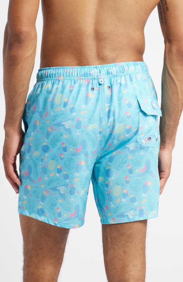 Peter Millar Blue Hawaii Swim Trunks, Alternate, color, Radiant Blue