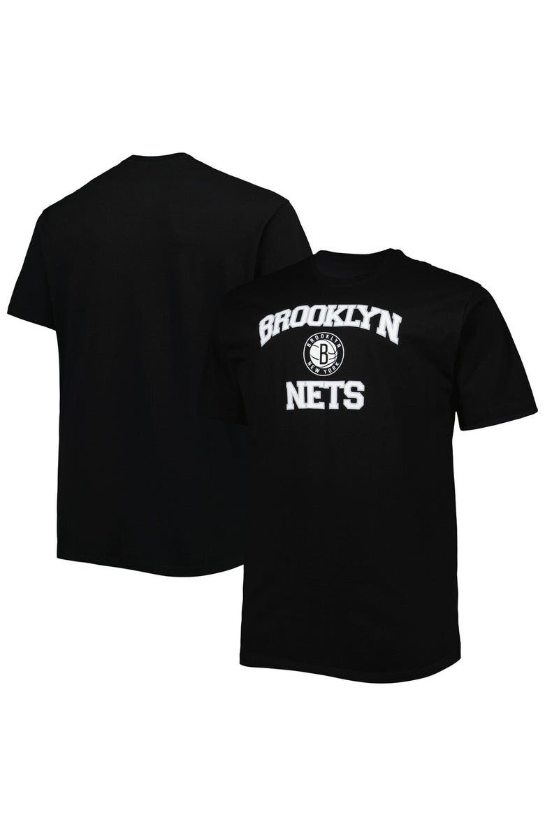 PROFILE Men's Black Brooklyn Nets Big & Tall Heart & Soul T-Shirt, Alternate, color, Black