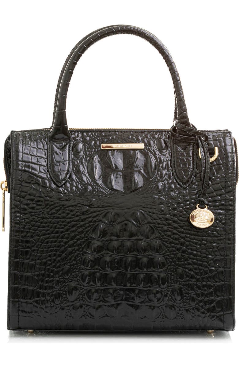 Brahmin Small Caroline Croc Embossed Leather Satchel, Main, color,