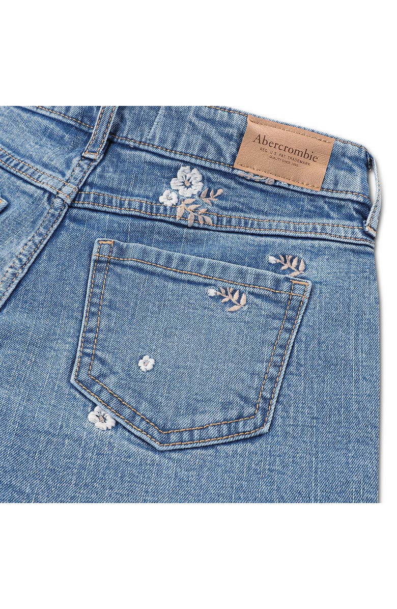 abercrombie kids Kids' Floral Toss Denim Shorts, Alternate, color, Cabin Blues