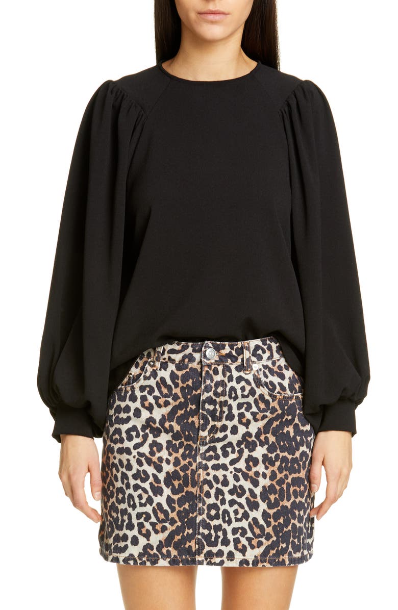 Ganni Heavy Crepe Blouse, Main, color,