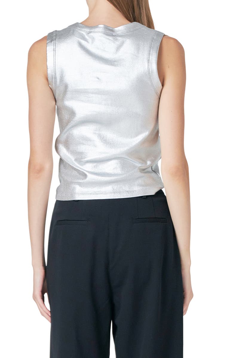 Endless Rose Metallic Ribbed Top, Alternate, color, 