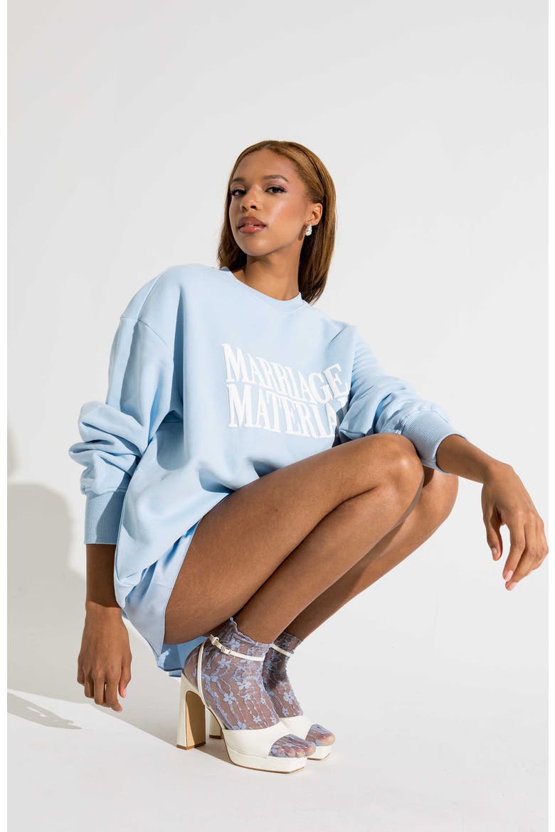 Marriage Material Oversize Crewneck, Alternate, color, Blue