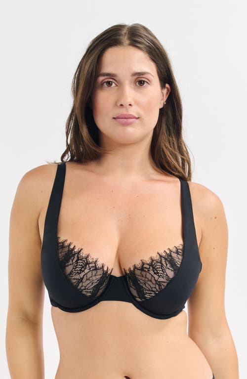 Etam Mysterieuse Classique Lace Trim Underwire Bra In Black