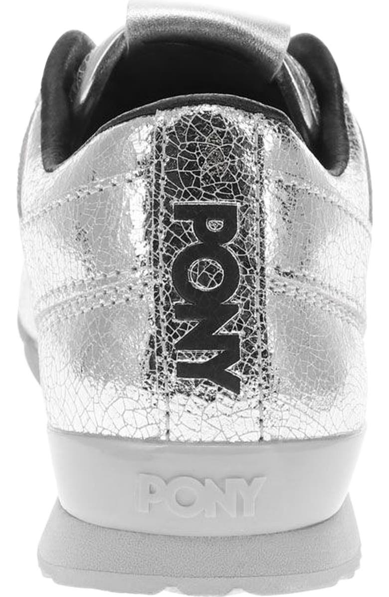 PONY KO-Low Vintage Metallic Sneakers, Alternate, color, Silver