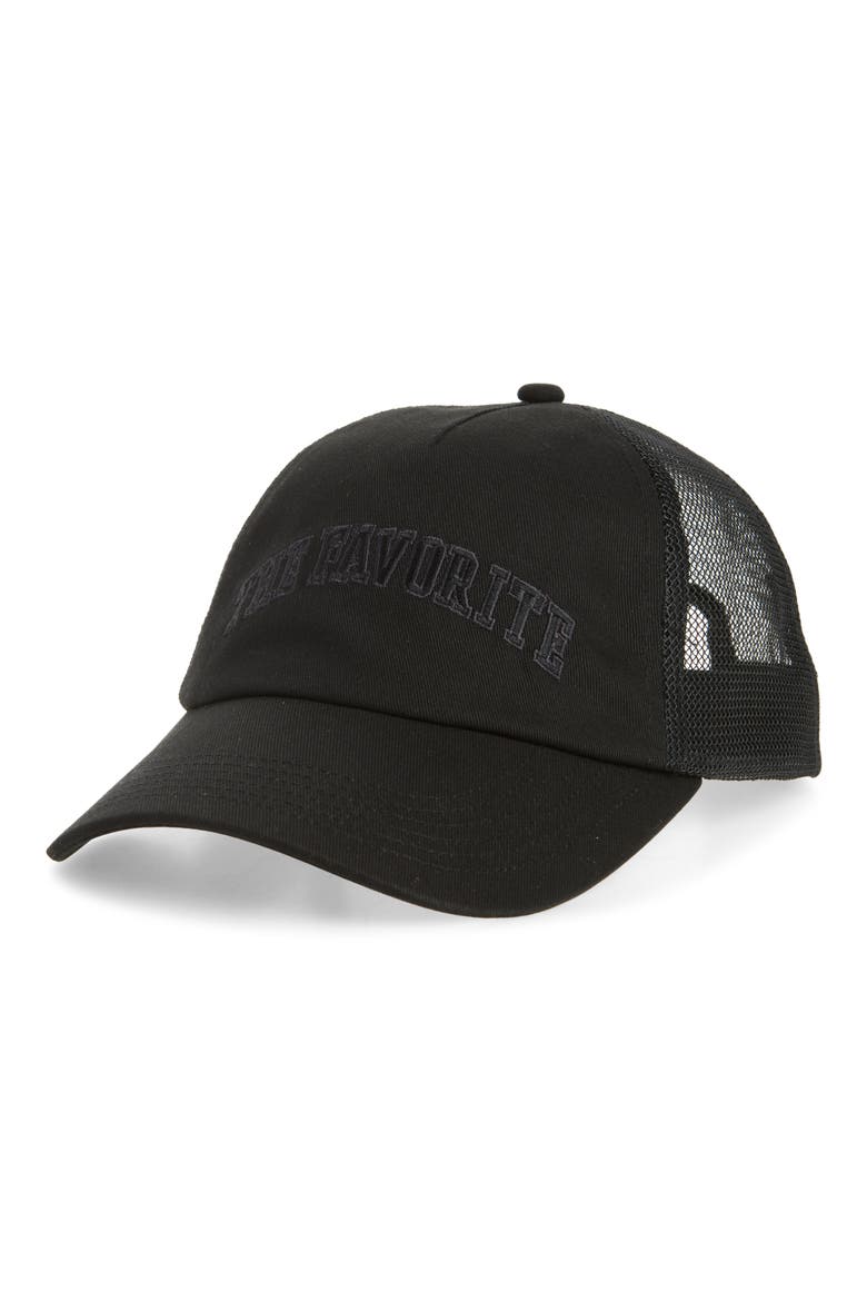 The Favorite Trucker Baseball Cap, Main, color, BLACK