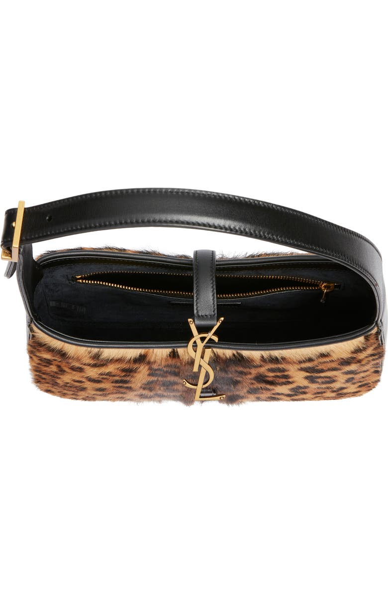 Saint Laurent Le 5 À 7 Genuine Calf Hair Hobo Bag, Alternate, color, Brown/ Noir