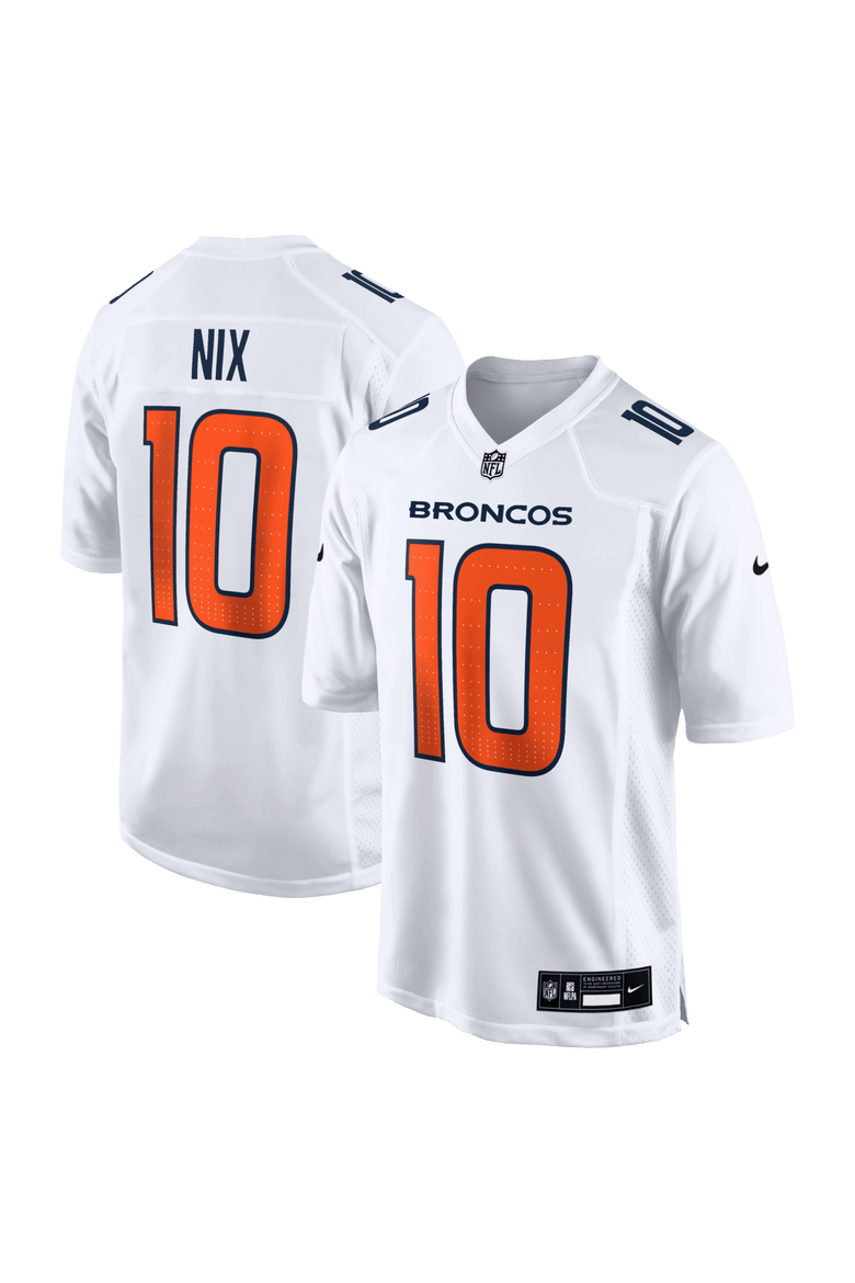 Men's Nike Bo Nix White Denver Broncos Tundra Fashion Game Jersey, Main, color, White