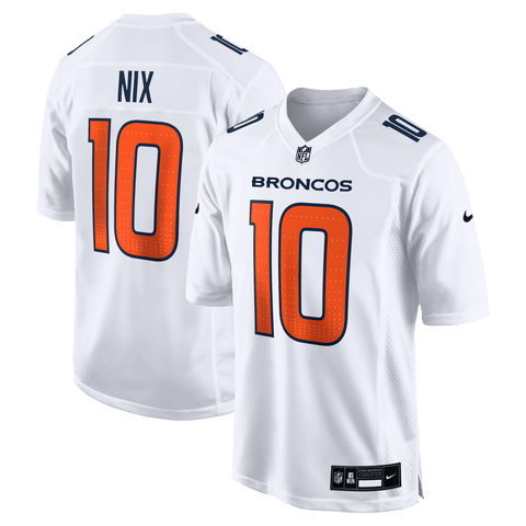Men's Nike Bo Nix White Denver Broncos Tundra Fashion Game Jersey