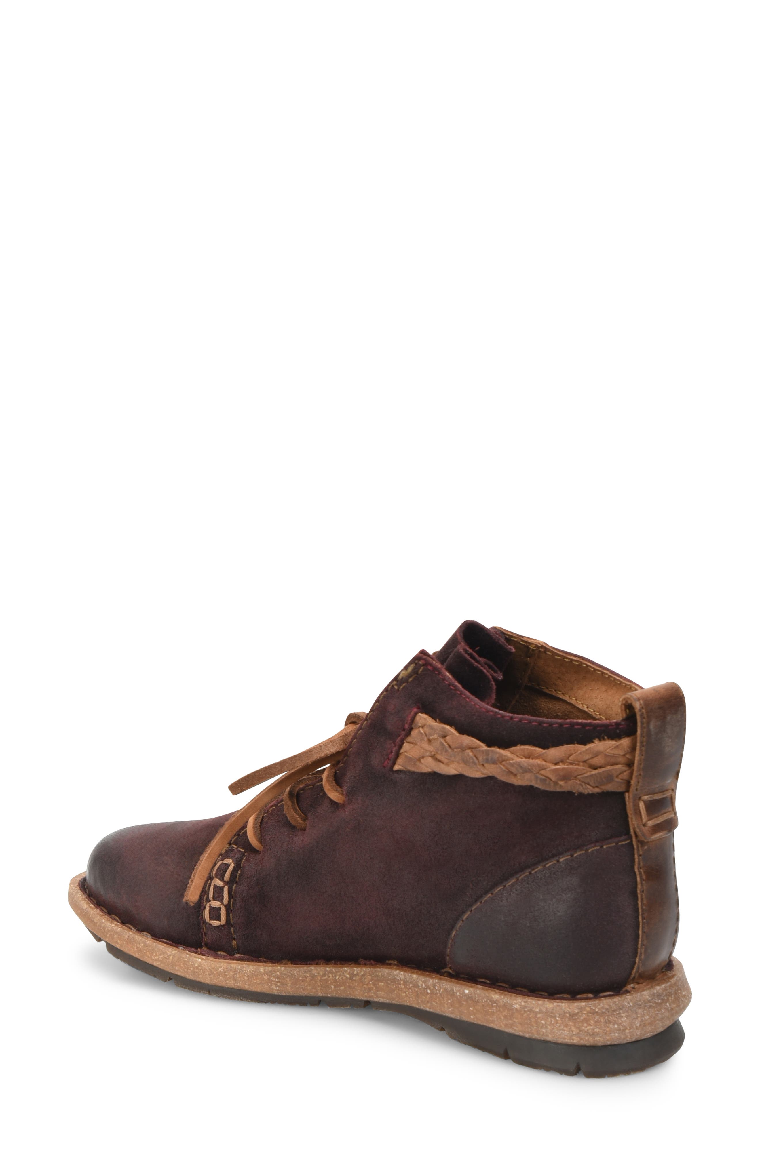 Temple Bootie, Alternate, color, BURGUNDY DISTRESSED LEATHER