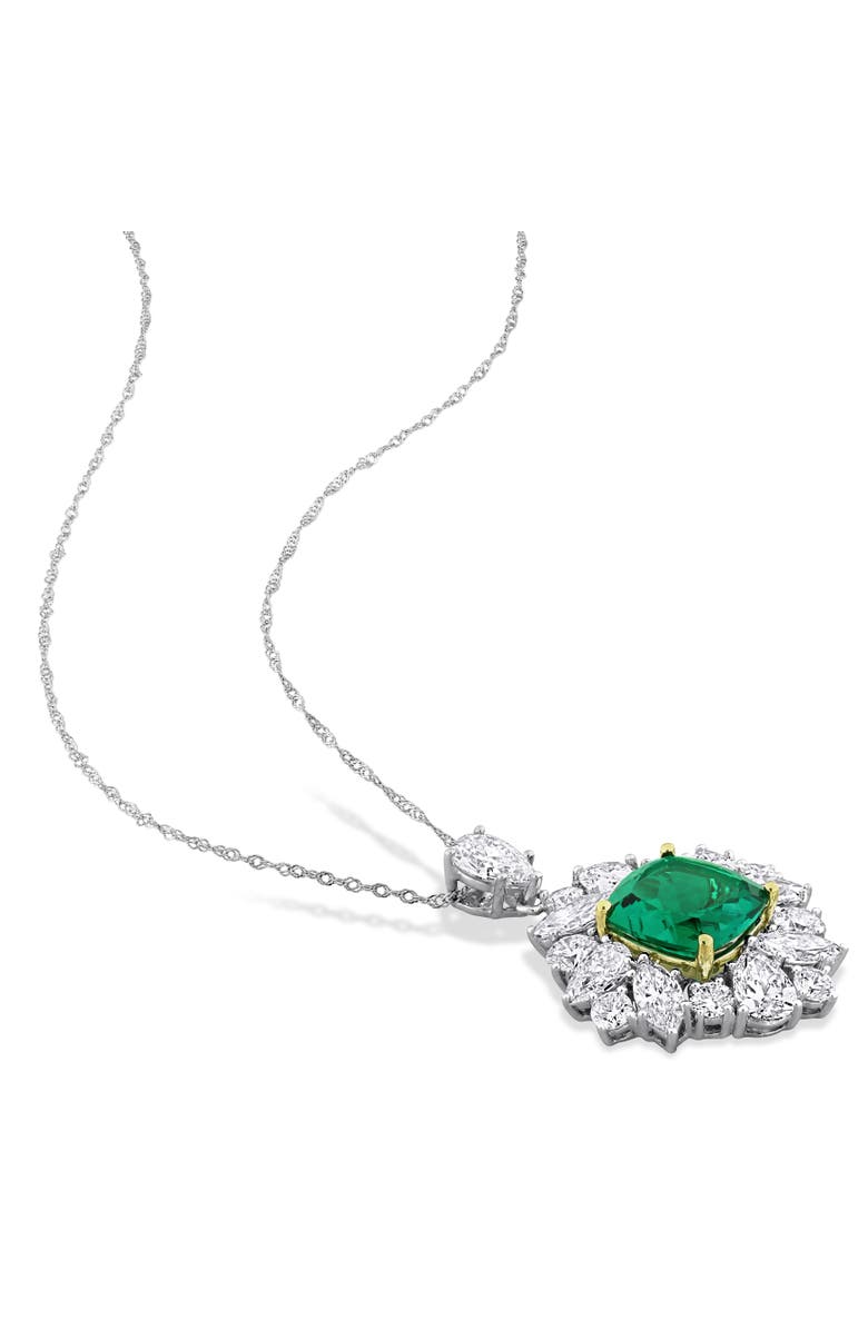 Julianna B. Lab-Created Emerald & Diamond Necklace 18k, Alternate, color, Emerald
