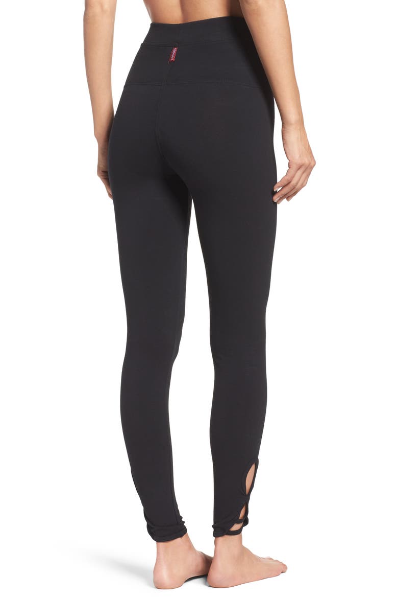 Fleur-de-lis High Waist Leggings, Alternate, color, BLACK