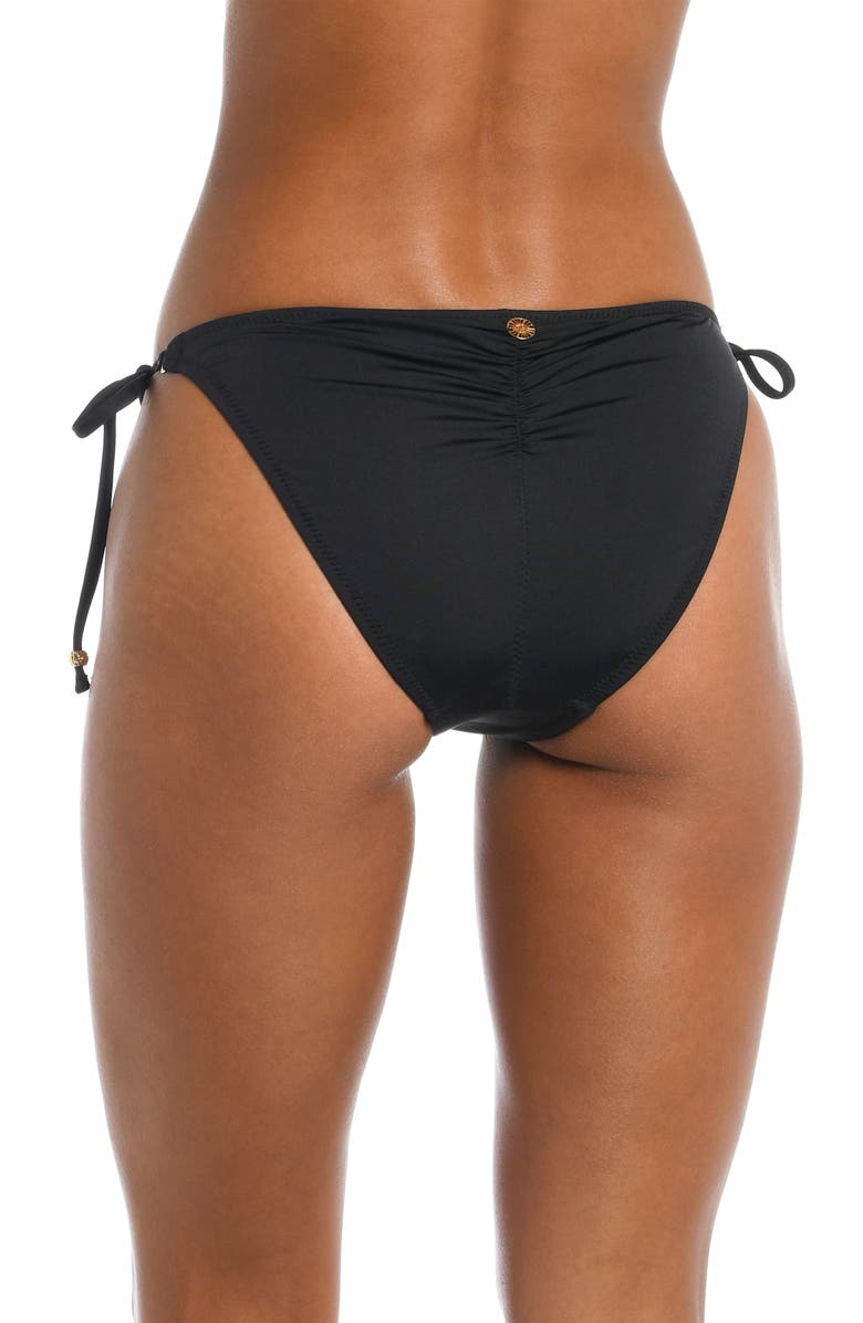 Sunshine 79 Solid Side Tie Ruched Bikini Bottoms, Alternate, color,