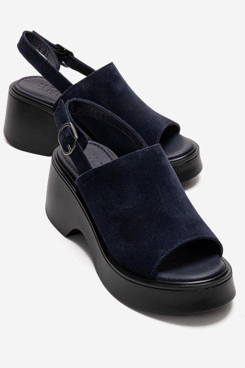 Power Leather Platform Wedge Sandal