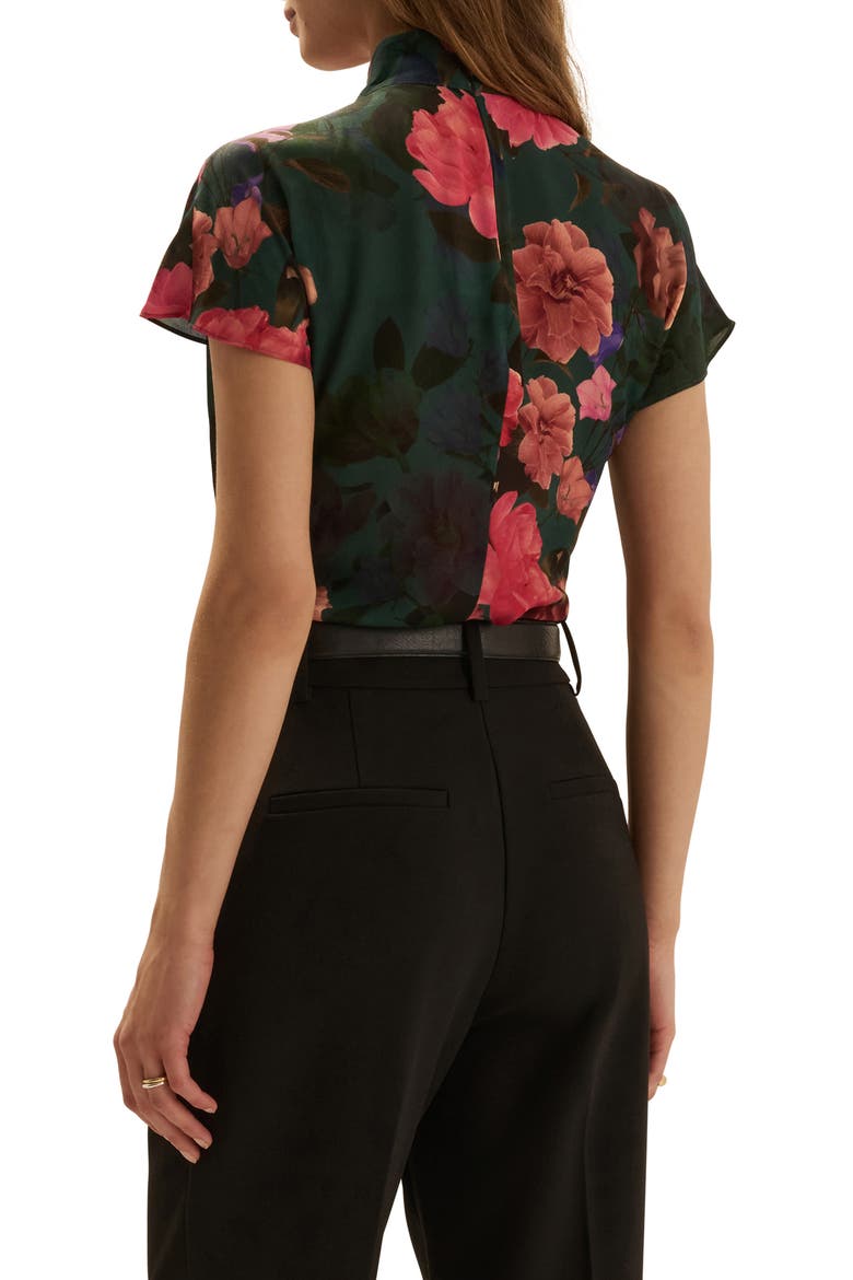 The Graceful Top with High Neck, Alternate, color, GEMSTONE FLORAL