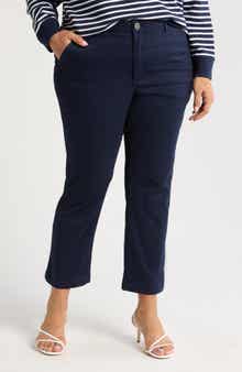 Skyrise Ankle Slim Straight Leg Twill Pants
