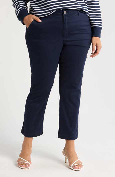 Skyrise Ankle Slim Straight Leg Twill Pants