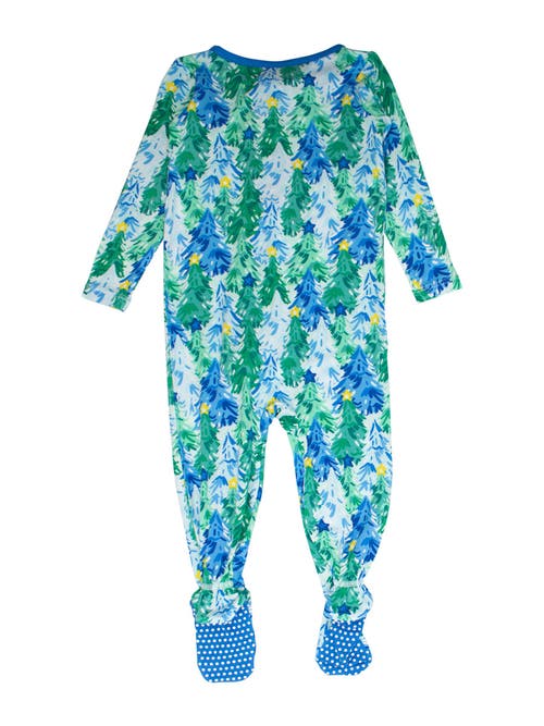 Rufflebutts Softsnooze Gender Inclusive Holiday One Piece Footie Pajamas In Green