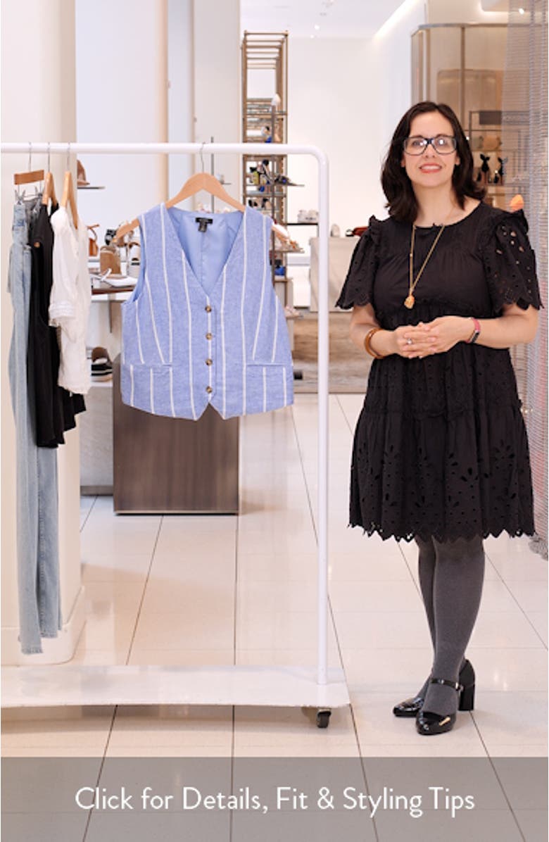 Stripe Linen Blend Vest, sales video thumbnail