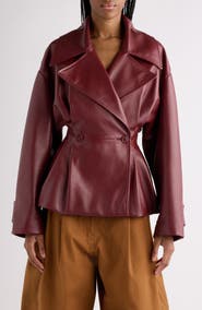 Balenciaga Folded Leather Trench Jacket