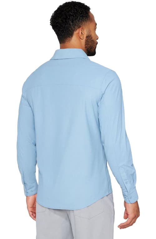 Fabletics The Don Long Sleeve Button Up In Blue