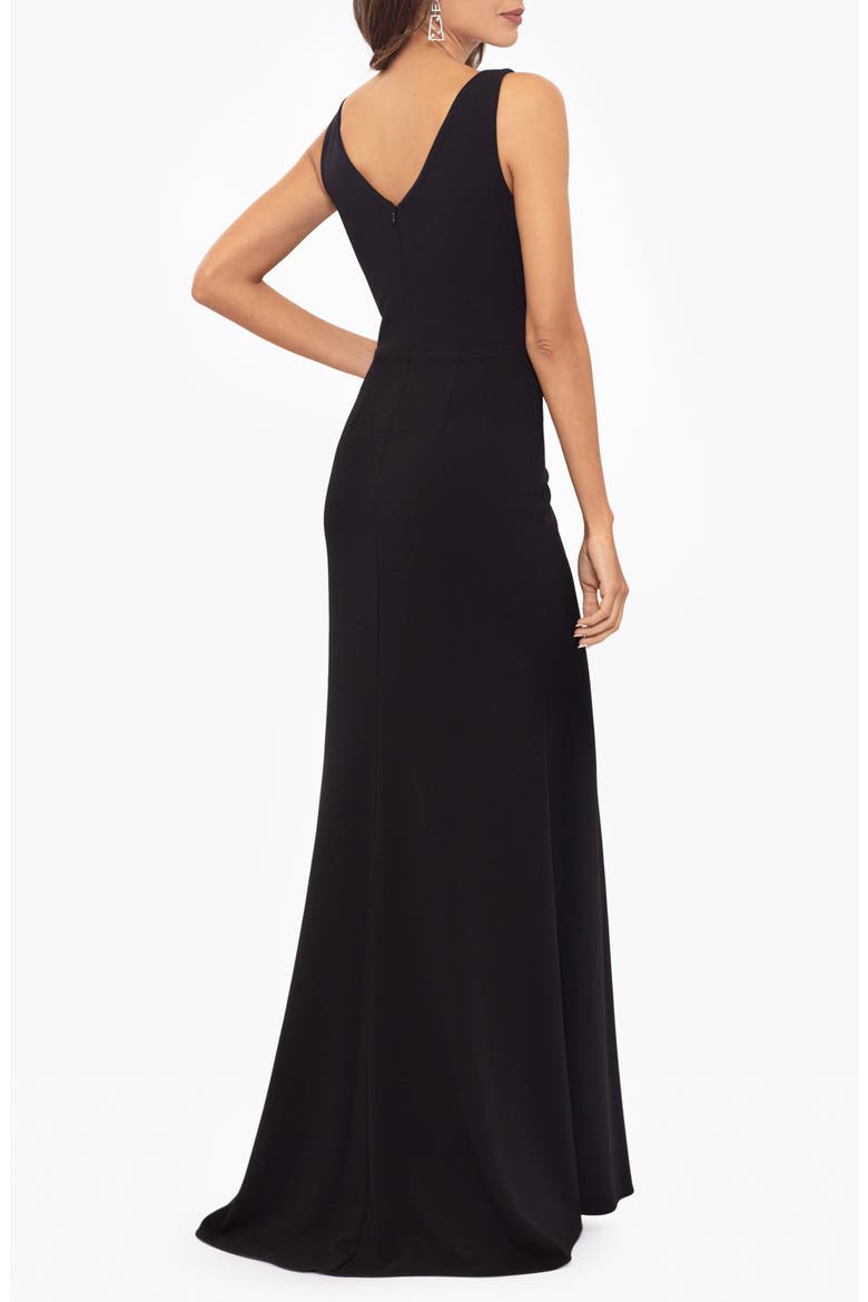 Ruffle Bow Gown, Alternate, color, BLACK