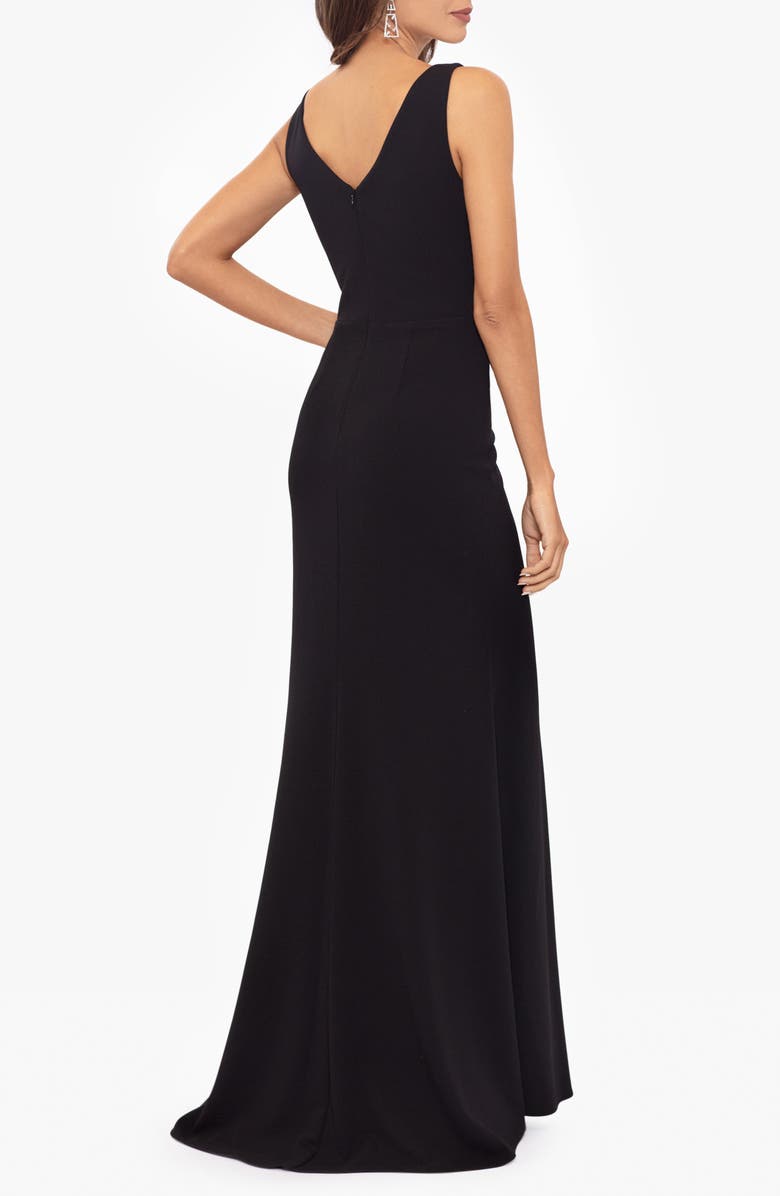 Betsy & Adam Ruffle Bow Gown, Alternate, color, Black
