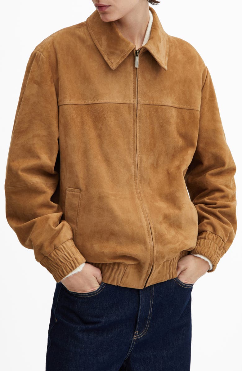 MANGO Suede Jacket, Main, color, 