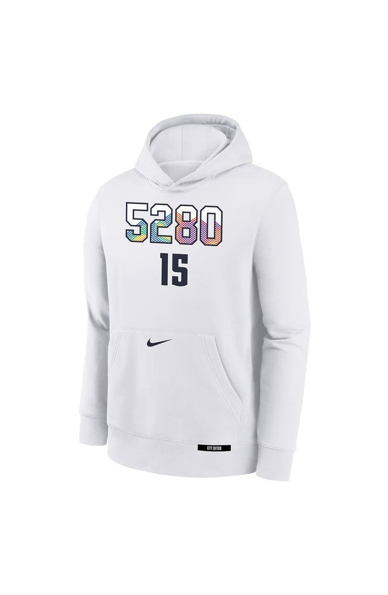 Nike Youth Nike Nikola Jokic White Denver Nuggets 2024/25 City Edition Name & Number Pullover Hoodie, Alternate, color, 