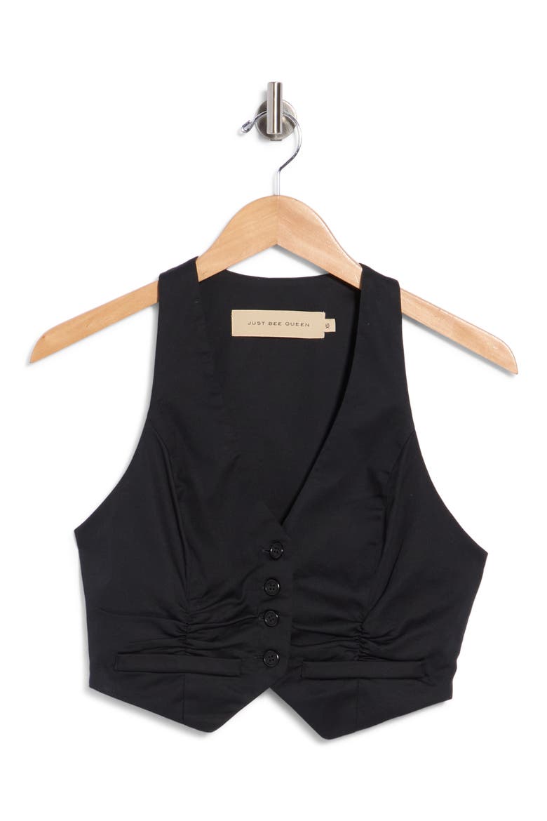 Camp Cropped Vest, Main, color, BLACK