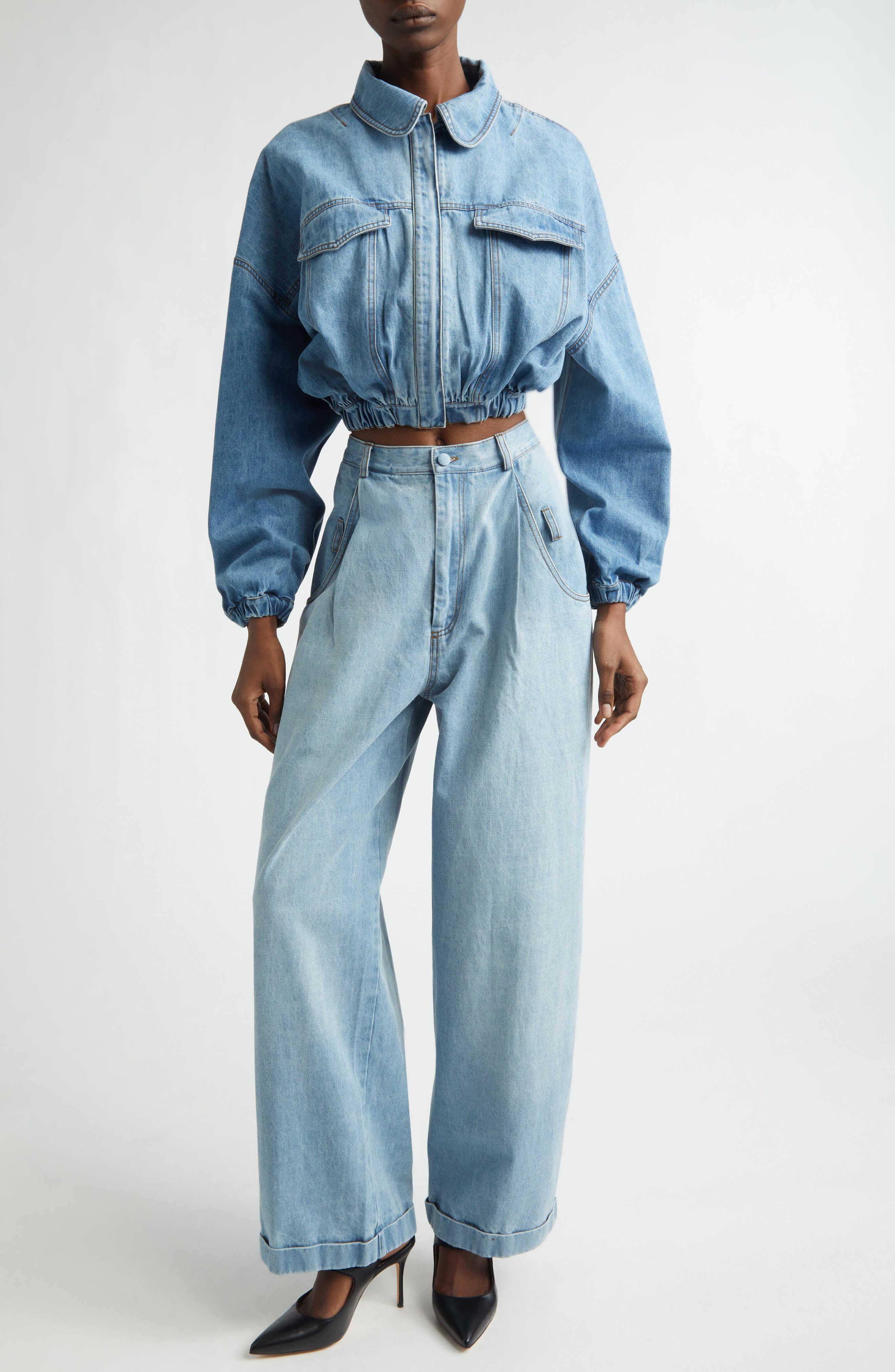 Baby Bubble Hem Denim Bomber Jacket - image 2