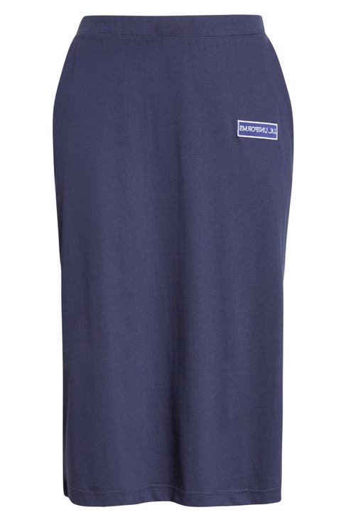 Johanna J.K. Finance Label Jersey Pencil Skirt