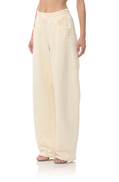 Afrm Ryan Cotton Wide Leg Sweatpants In White