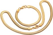HMY JEWELRY Wavy Chain Bracelet and Necklace Set