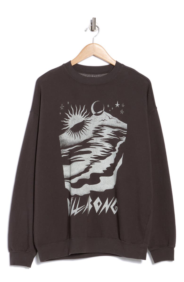 Billabong Ride In Cotton Blend Graphic Sweatshirt, Alternate, color, Black Sands 6