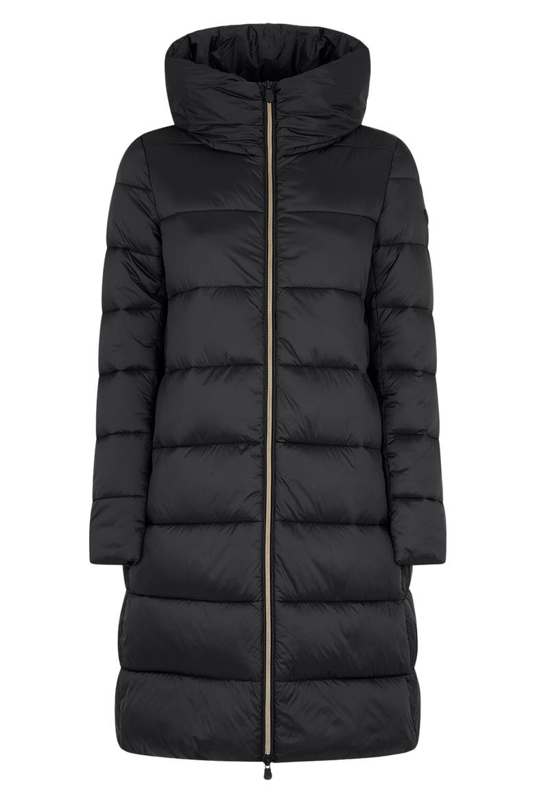 Water Repellent Puffer Jacket with Removable Hood, Alternate, color, BLACK