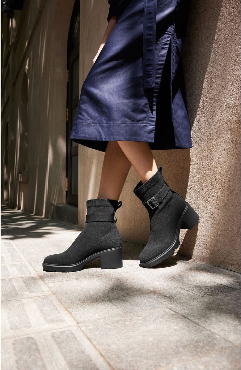 VIVAIA Square-Toe Water-Repellent Heeled Boots, Alternate, color, Black