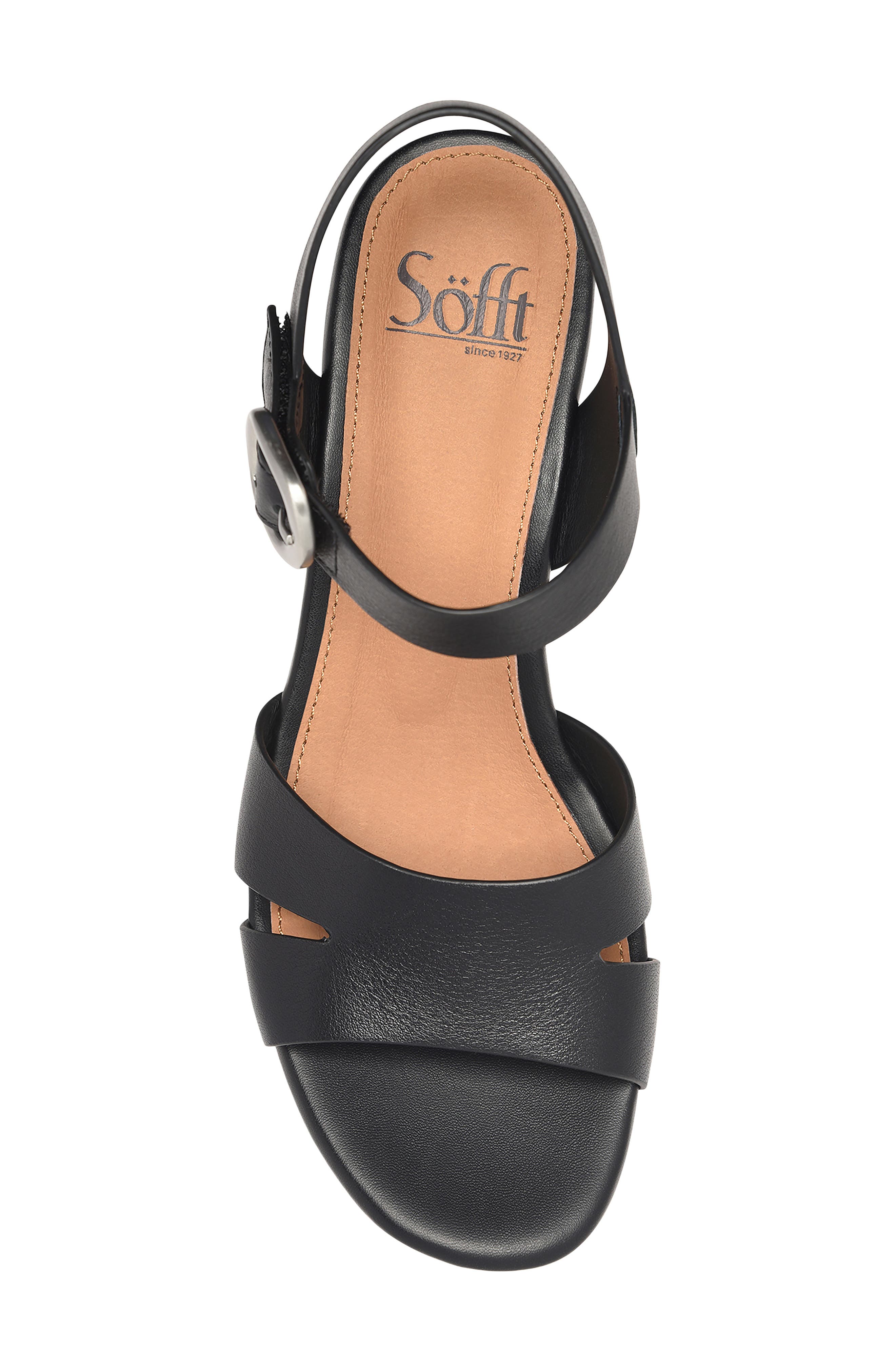 Söfft Vanessa Ankle Strap Platform Wedge Sandal, Alternate, color, Black