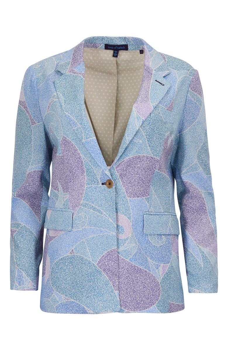 Lords of Harlech Grain Paisley Womens Tailored Blazer, Alternate, color, Grain Paisley Teal