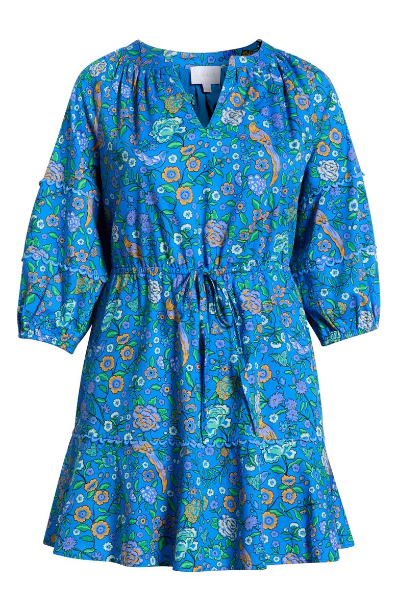 SUGARLIPS Floral Dabria Cotton Dress, Alternate, color, Blue-Greens