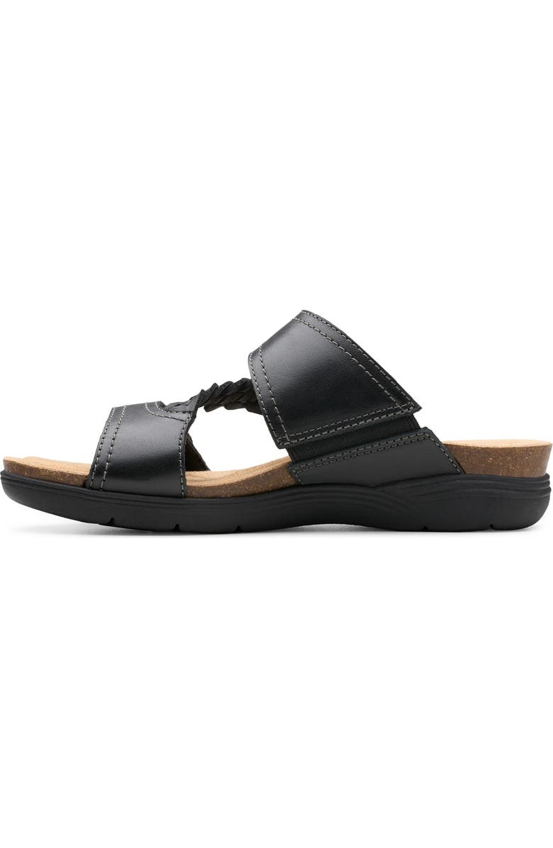Clarks<sup>®</sup> April Raelyn Slide Sandal, Alternate, color, Black Leather