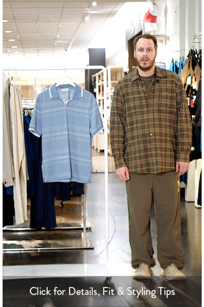 Textured Stripe Johnny Collar Polo video