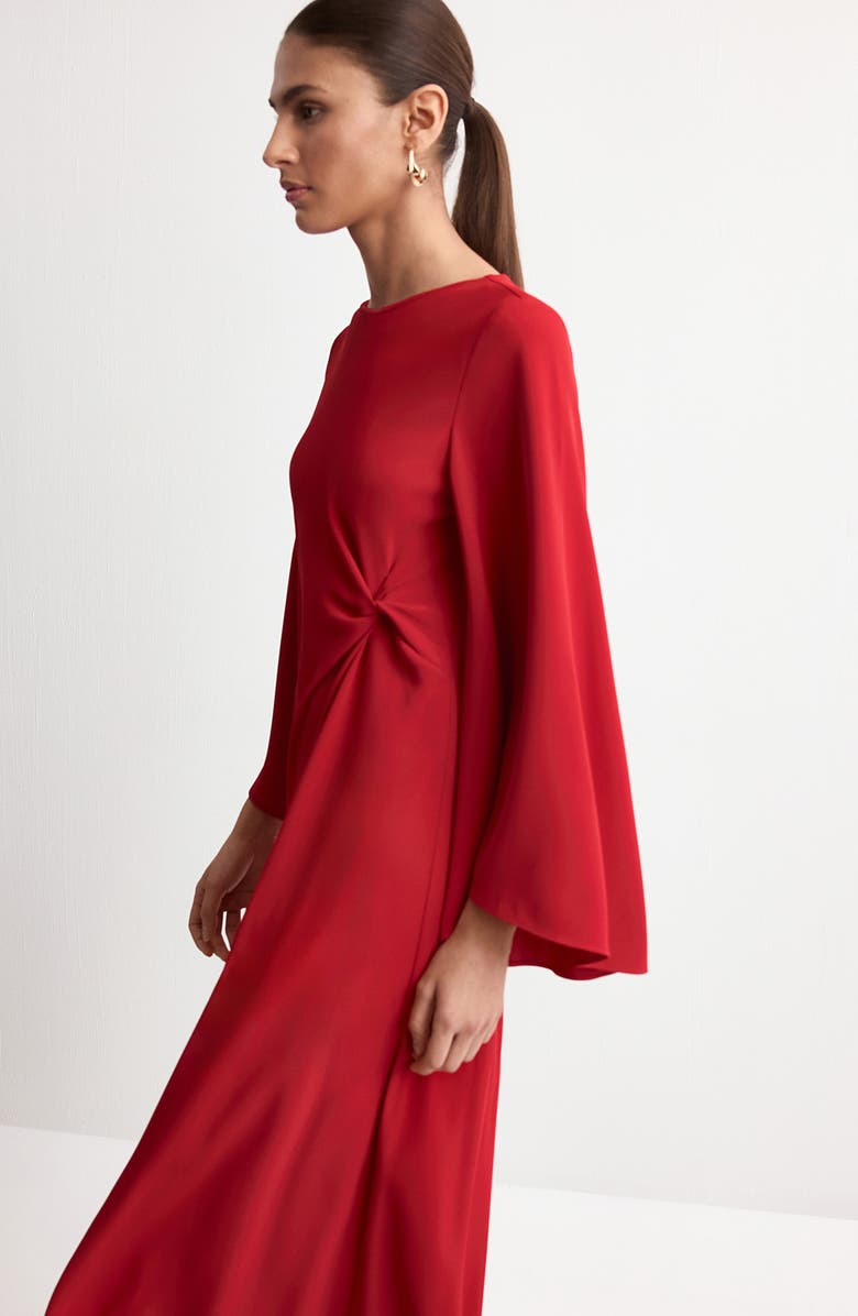 MANGO Side Twist Dress, Alternate, color, Red