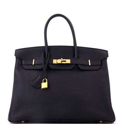 Birkin Handbag Black Togo with Gold Hardware 35