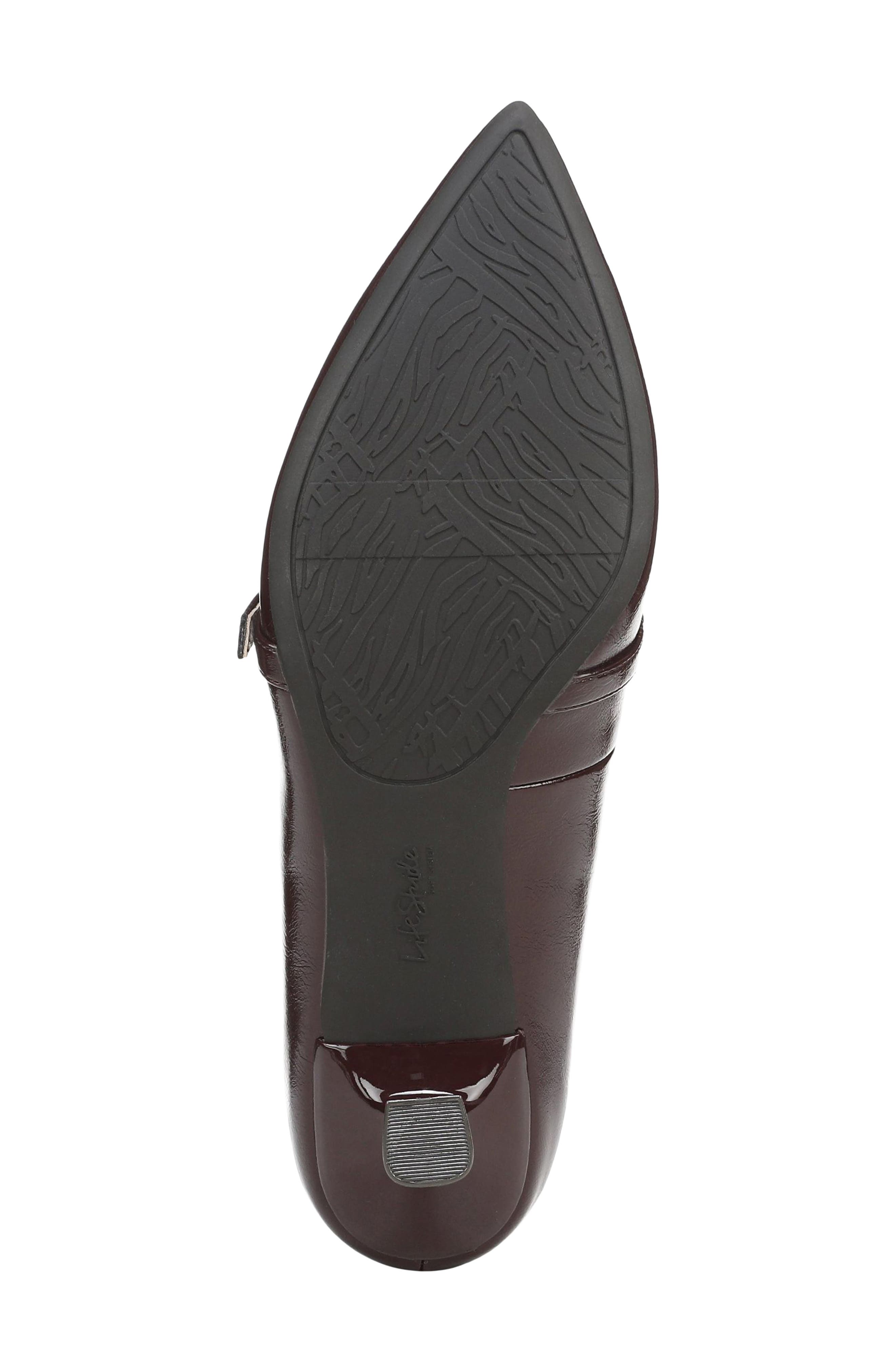 LifeStride Madelyn Mary Jane Pointed Toe Kitten Heel Pump, Alternate, color, Chocolate Plum